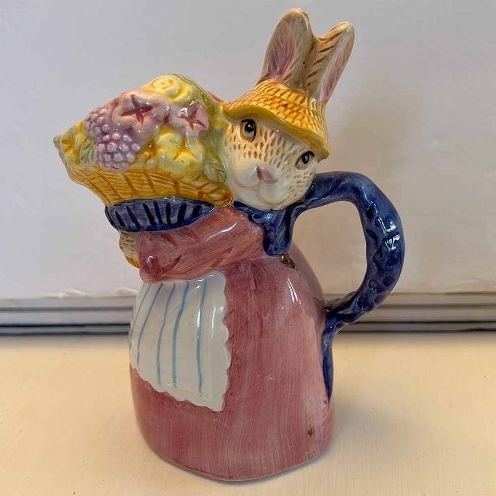 Lotus 1995 Ceramic Easter Bunny Pitcher